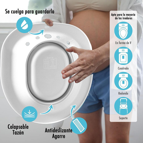 Kit De Baño Sitz Para Hemorroides, Asiento De Inodoro Gris