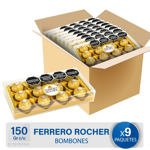 Caja Bombones Ferrero Rocher Chocolate Avellana Pack Bulto