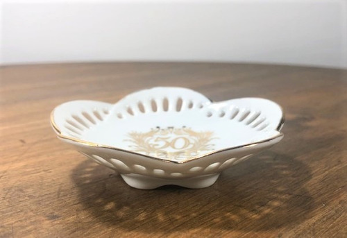 Porta Joia Anel Porcelana Bodas De Ouro 50 Anos De Casamento