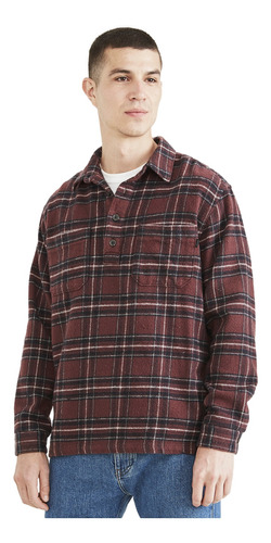 Camisa Hombre Worker Woven Relaxed Fit Café Dockers