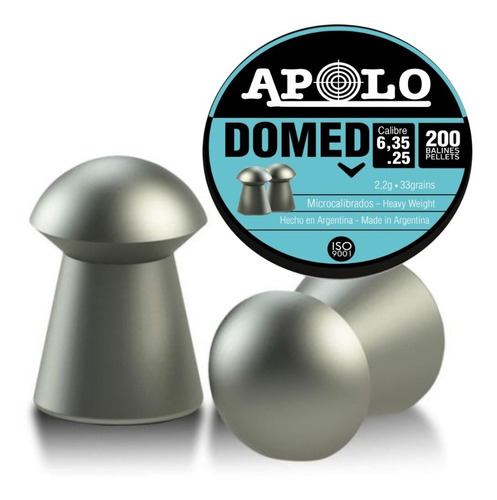 Balines Apolo Domed 6.35 X200u Caza Aire Comprimido - Swat