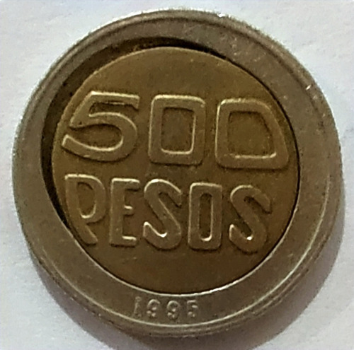 Moneda De 500 Pesos Guacari Error Descentrada Año 1995. 