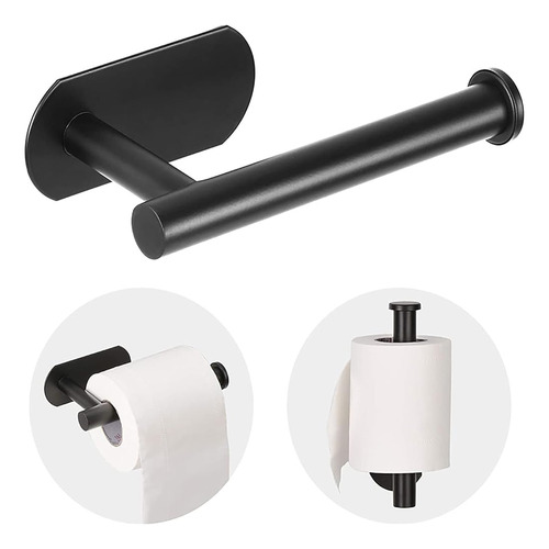 Jopofi Self Adhesive Toilet Paper Holder - Matte Black Toile