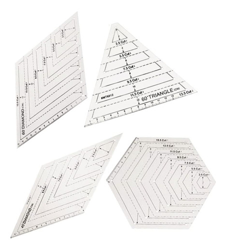 Eioflia Regla Acolchado Plantilla Retazo Triangulo Hexagonal