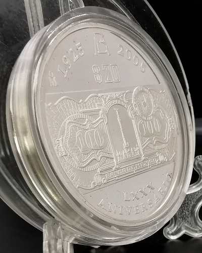 Moneda De Dos Onzas Plata 80 Aniv Banxico Proof 1925 2005