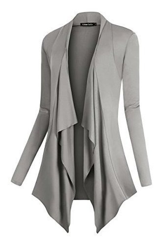 Coco Urbano Mujer Drape Frente Abierto Cardigan Manga Nxbkw