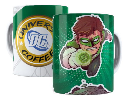 Taza Plastica Sublimada Personalizada Dccomic Linterna Verde