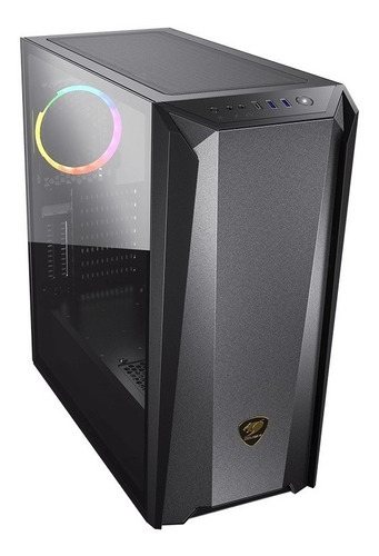 Gabinete Gamer Cougar Mx660 Rgb Iron Preto Mid Tower Vidro  