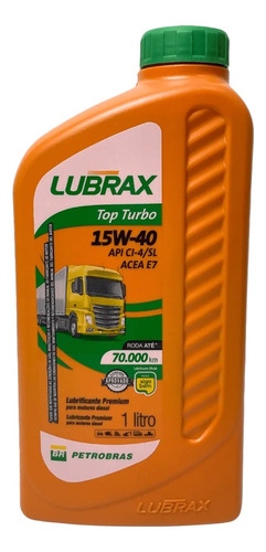 Óleo Mineral 15w40 Lubrax Top Turbo Ci-4 1 Litro