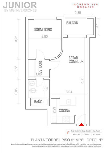 Imagen 11 de 13 de Departamento De 1 Dormitorio En Venta En Rosario