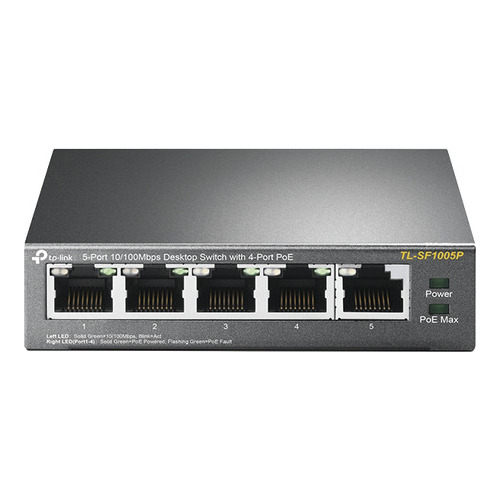 Switch Poe No Administrable 5 Puertos 100 Mb / Tl-sf1005p