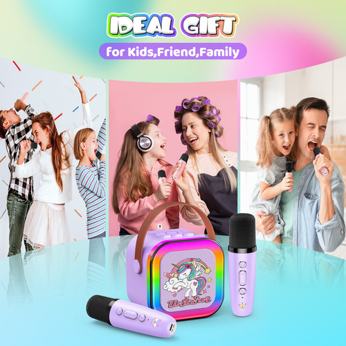 ..karaoke De Unicornio+2 Micrófonos, Regalo Para Niñas,viole