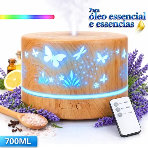 Umidificador De Ar Elétrico 700ml Difusor Aromaterapia Bpa Free C...