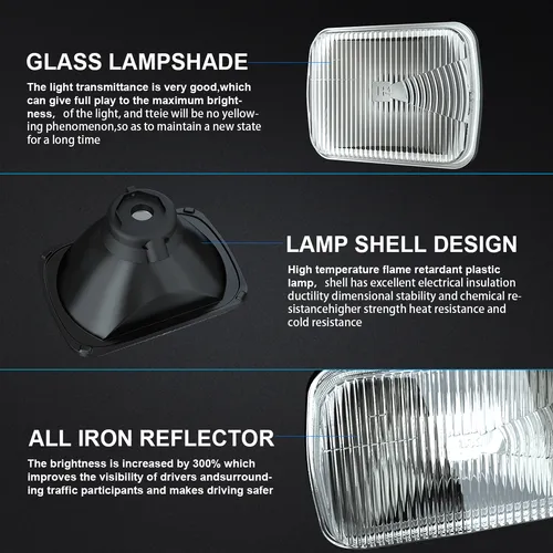 Carcasa De Faro Cuadrada De 7 Pulgadas, - 9003/h4 Led Faros