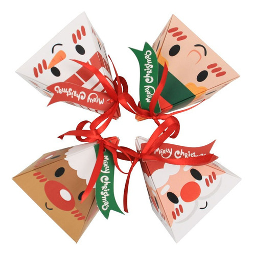 40 Para Dulces Papel Navidad Regalo Carton Caja Triangular