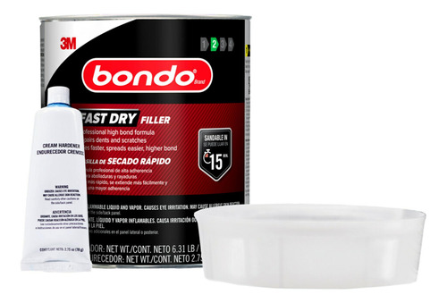Filler Bondo Fast Dry, 2,86 Kg, Con Endurecedor, 81 Ml, Fórm