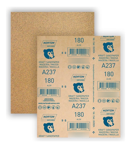 Lixa Madeira Norton 180 A237  5539503052 - Kit C/50