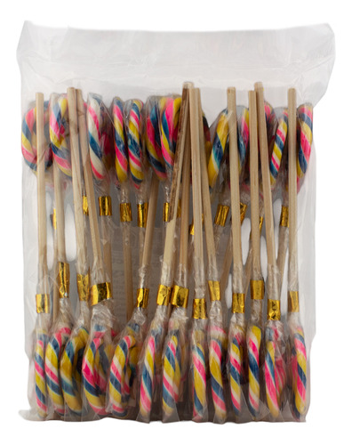 Paleta Espiral Trenzada Caramelo Chilindrina Colores 25 Pzas