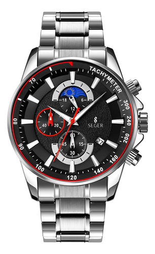 Reloj Hombre Seger 9250 Original Eeuu Acero Elegante Sport Color de la malla Plateado