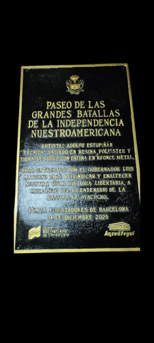 Placa De Bronce Fabricación Y Restauración De Piezas