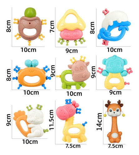 Set De Juguetes Con Forma De Sonajero Para Bebés, 13 Piezas