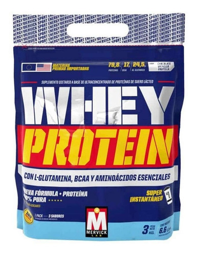 Proteína Whey Protein 3 Kg Mervick Con Aminos Y Potenciada