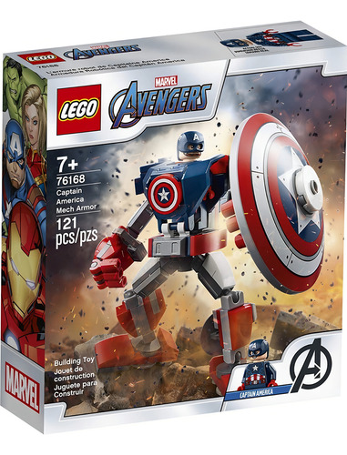 Juguete Lego Mecha Armor de Capitán América Marvel, número de piezas: 121