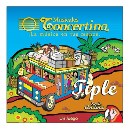 Encordado Juego Concertina Tiple Acero Niquelado 12 Cuerdas