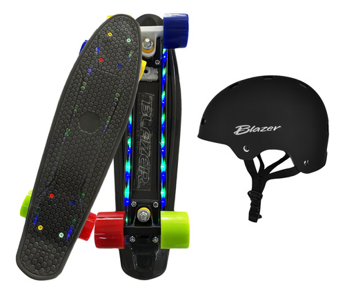 Patineta Tipo Penny Base Led Cruiser Diseño N5 + Casco