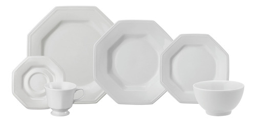 Aparelho De Jantar Schmidt Prisma Branco 20 Peças + Bowl Liso