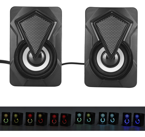 Altavoz Usb Con Cable X2 Multipropósito De 7 Colores Rgb De