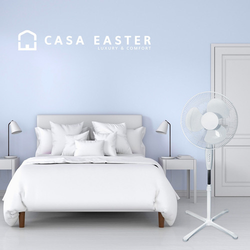 Ventilador De Pie 43 Cm Diametro Caja Con 4 Pz Mod. Fd-40a 43 Cm Blanco Blanca Plástico 3