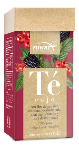 Té Rojo 30 Tisanas - Funat - g a $500