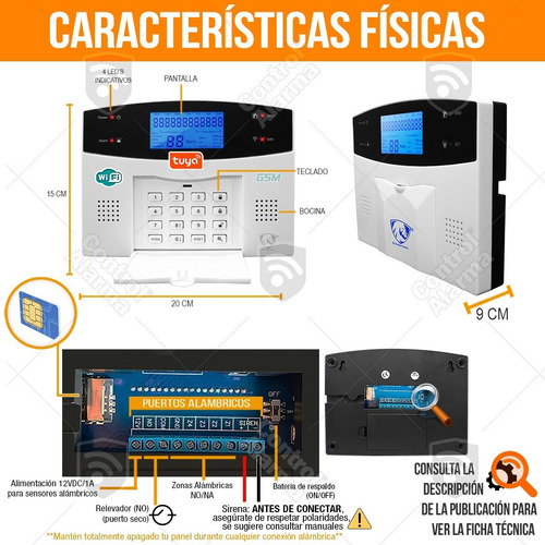 Imagen 10 de 10 de Wifi Kit 6 Alarma Gsm Alerta Celular Inalambrica Seguridad Vecinales Casa Sistema Sensores Defensa Control App Negocio
