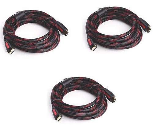 Pack 3 Cables Compatible Con  Hdmi 7 M Recubrimiento Grueso