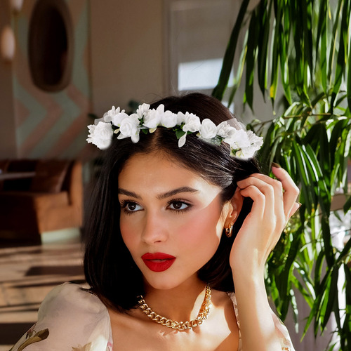 Diadema Floral, Hermoso Tocado Con Forma De Flor, Corona Flo