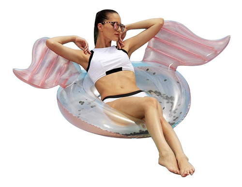 Inflable Flotador Con Alas Y Glitter Grande New Verano 2020