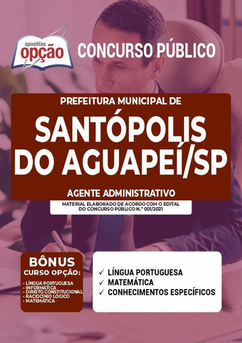 Apostila Santópolis Do Aguapeí Sp Agente Administrativo