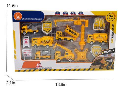 Juego De 14 Piezas Para Vehículos De Construcción Con Tracci