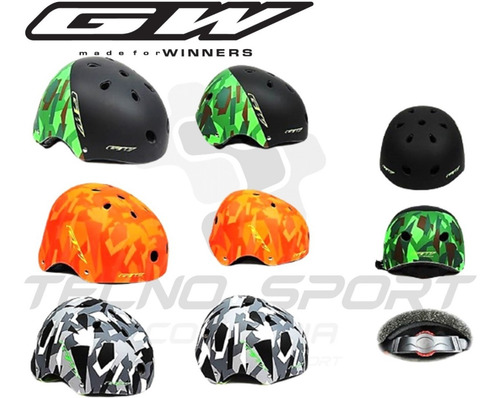 Casco Gw De Niño Niña Para Bicicleta Y Patines Ajustable