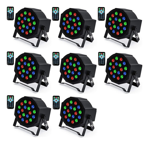 18 Rgb Led Dj Stage Uplight - Control Dmx Activado Por Sonid