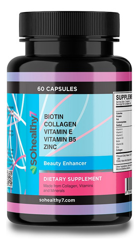 Beauty Enhancer: Biotina Colageno - 60 Capsulas | Sohealthy7