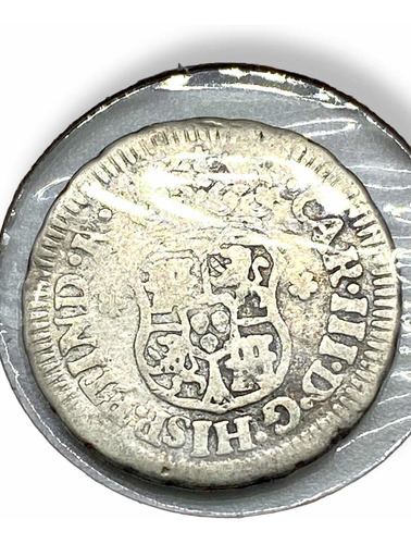Moneda De Plata De 1/2 Real Columnaria Año 1761 Carlos Iii (Usado)