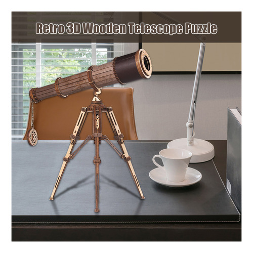 L Kit De Rompecabezas De Telescopio De Madera Retro En 3d