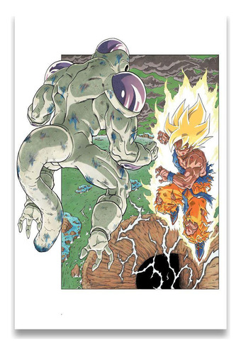 Poster 42cm X 30cm A3 Brilhante Dragon Ball Dbz Goku Freeza