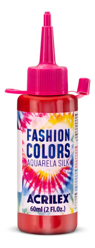 Tinta Aquarela Silk 60ml Acrilex - Fashion Colors Tie Dye Cor 507-vermelho Fogo