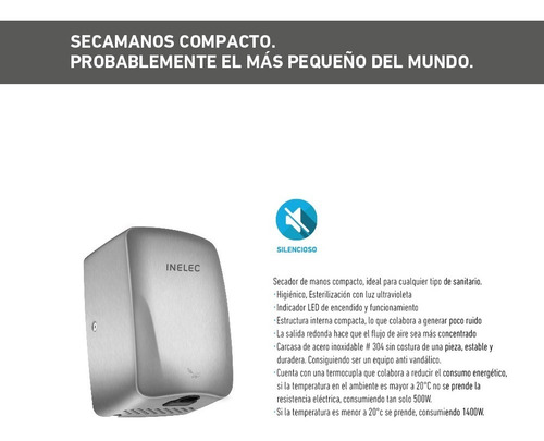 Secamanos Electrico Inelec X 2 U Fastdri Mini Automatico