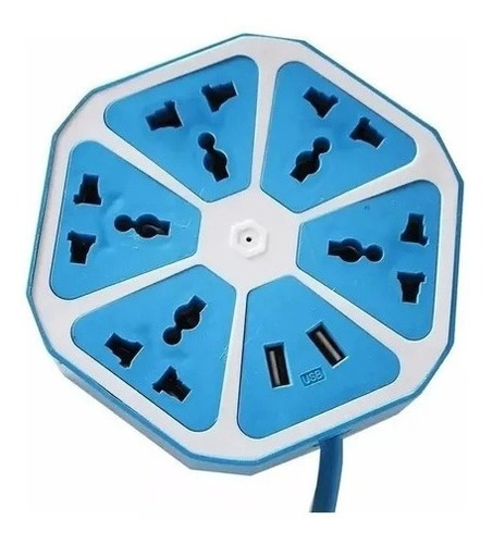 Zapatilla Hexagonal Enchufes 4 Toma Corriente 2 Usb 220v