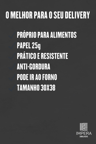Papel Manteiga Liso Para Doce Hamburguer Lanche 500 Und