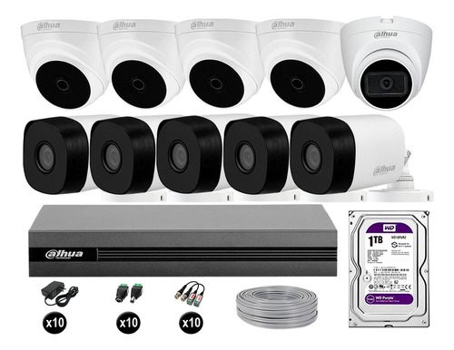 Cámaras Seguridad Kit 10 Dahua Full Hd 1tb 1 Cámara C/a P2p